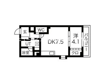 リュクスショーエイネヤガワミドリマチLUXESHOEINEYAGAW(1DK/2階)の間取り写真