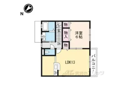 八千代Ⅱ(1LDK/2階)の間取り写真