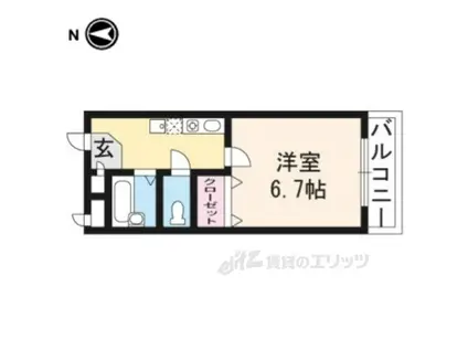 スクエア西賀茂(1K/3階)の間取り写真