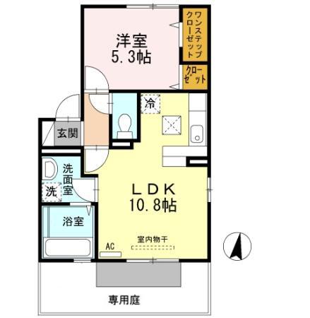 ベルドミール(1LDK/1階)の間取り写真
