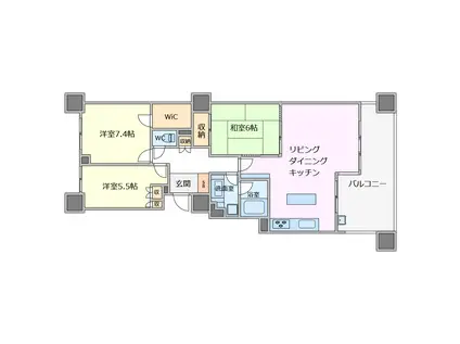 ガーデンプラザ新検見川(3LDK/3階)の間取り写真