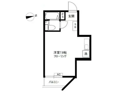 パシフィックパレス元浅草(ワンルーム/7階)の間取り写真