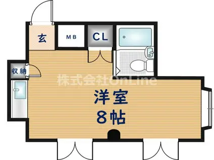 コーポ六本木(ワンルーム/2階)の間取り写真