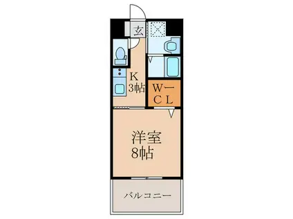 MELTON(1K/3階)の間取り写真