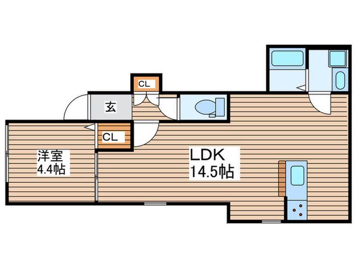 CALM PARK RESIDENCE(1LDK/1階)の間取り写真