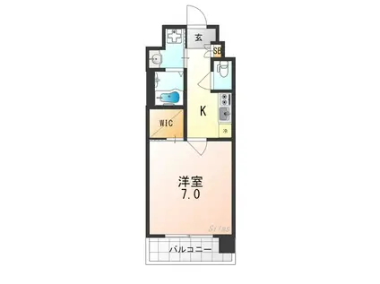 ソルテラス嵯峨嵐山(1K/3階)の間取り写真