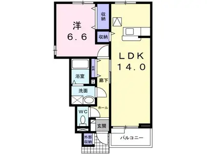 メゾンシャルマンA(1LDK/1階)の間取り写真