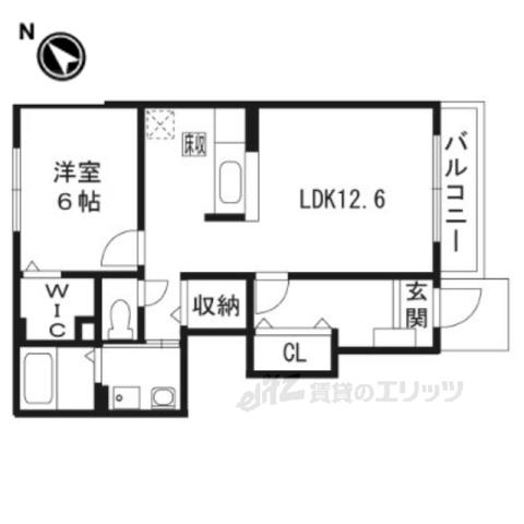 フォレスト ガーデン(1LDK/1階)の間取り写真