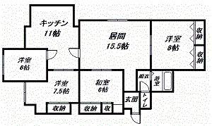 ロータリービル(4LDK/8階)の間取り写真