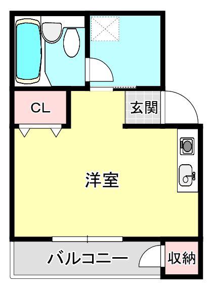 エトワール(ワンルーム/2階)の間取り写真