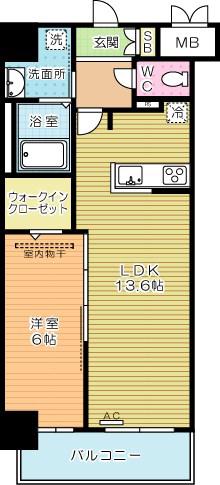 シズカビルディング白銀(1LDK/9階)の間取り写真