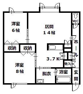 MSハウス(2LDK/1階)の間取り写真