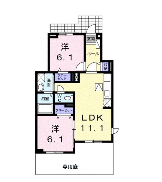 メゾン-15(2LDK/1階)の間取り写真