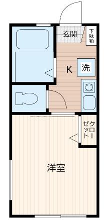 G・Aパーク戸部 A棟(1K/1階)の間取り写真