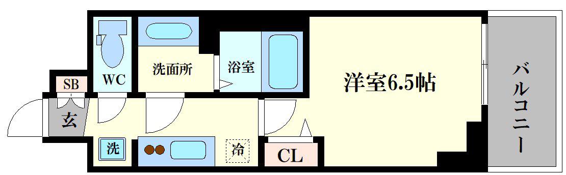 CITY LUX NAMBA サウス(1K/15階)の間取り写真