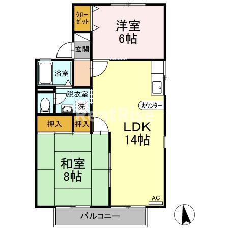 マリールタウン(2LDK/1階)の間取り写真