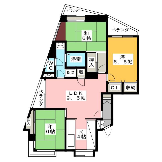 マンション・フルファウント(3LDK/2階)の間取り写真
