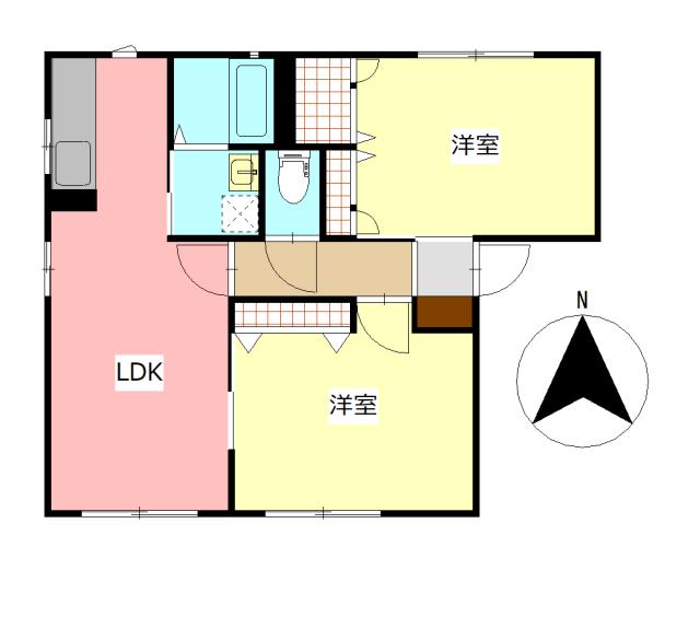 ガーデンコート  II棟(2LDK/2階)の間取り写真