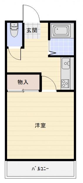 和知コーポ(1K/2階)の間取り写真