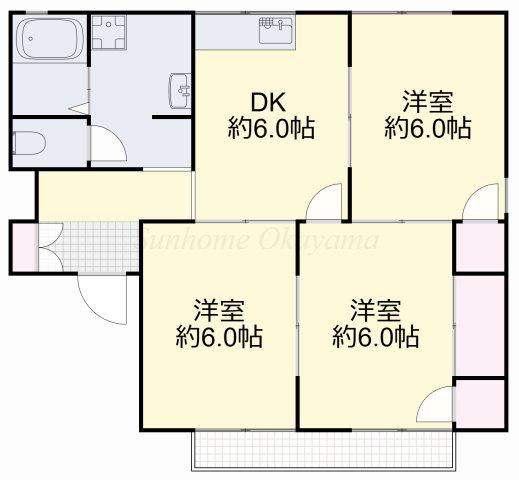 メゾンブランシェ(3DK/2階)の間取り写真