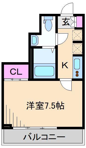 ラティエラ横濱六角橋(1K/3階)の間取り写真