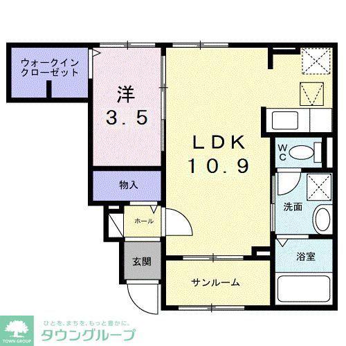 カーサ・ヴェルデ(1LDK/1階)の間取り写真
