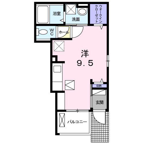 ドリーム セリシール(ワンルーム/1階)の間取り写真