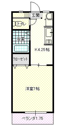ミクニマンション(1K/3階)の間取り写真