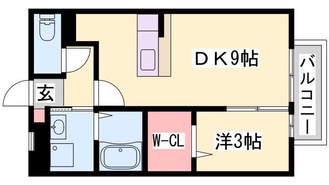 ビッグ・バイト(1LDK/1階)の間取り写真