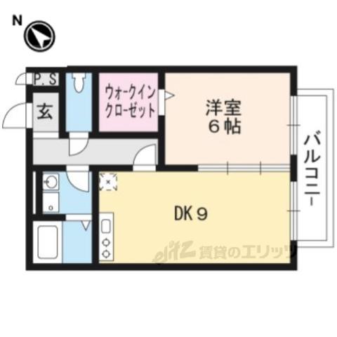 セジュールコウハナA棟(1LDK/1階)の間取り写真