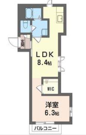 スカイコート(1LDK/3階)の間取り写真