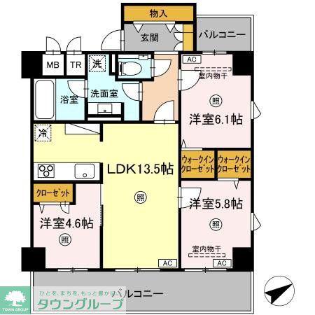リラッサーレ(3LDK/3階)の間取り写真