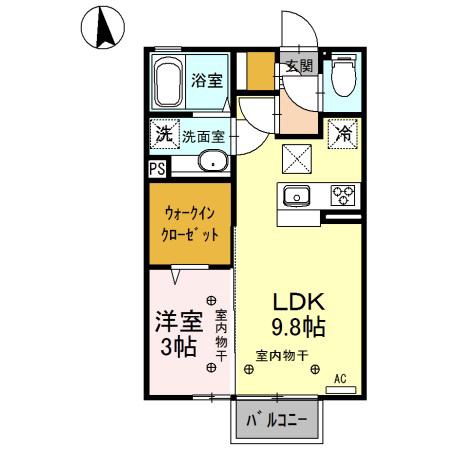メゾン ド シュシュ A(1LDK/1階)の間取り写真