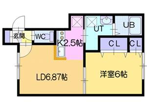 リーベン梨花(1LDK/1階)の間取り写真