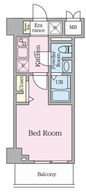 S-RESIDENCE妙典BROAD(1K/2階)の間取り写真
