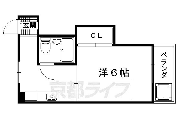 コーポ智恵光院(1K/4階)の間取り写真