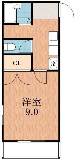 マンション白鷺(1K/3階)の間取り写真