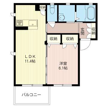 ガーデンハイツ(1LDK/2階)の間取り写真