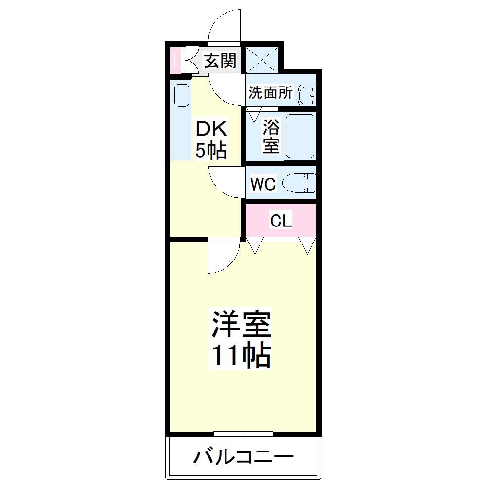 マスカット・S(1DK/1階)の間取り写真