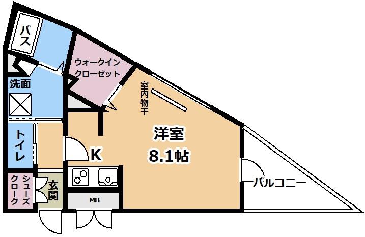 CASAΑ OTSUKYO(ワンルーム/3階)の間取り写真