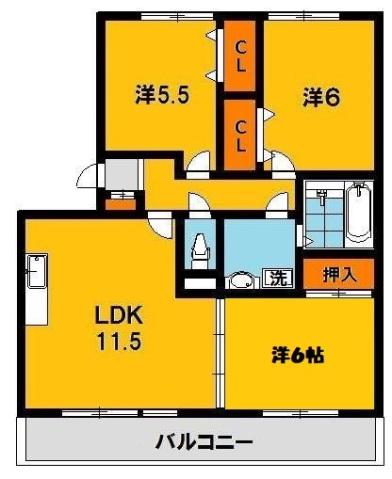 パルティール・ハイツII(3LDK/3階)の間取り写真