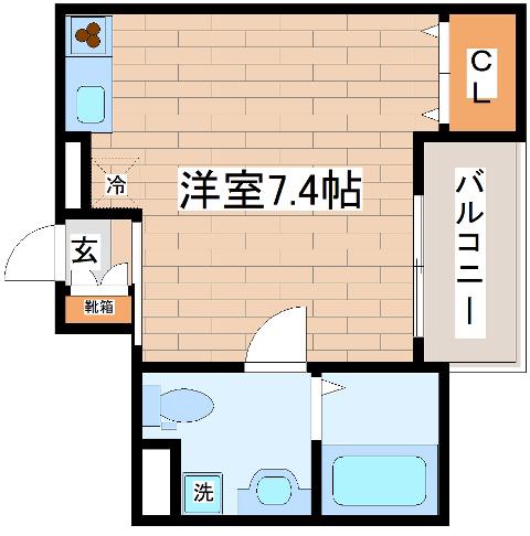 サンクラッソ神戸山手(ワンルーム/2階)の間取り写真