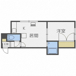 ウイングN15(1DK/2階)の間取り写真