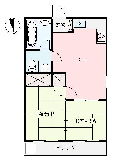 大隅コーポラス(2DK/3階)の間取り写真