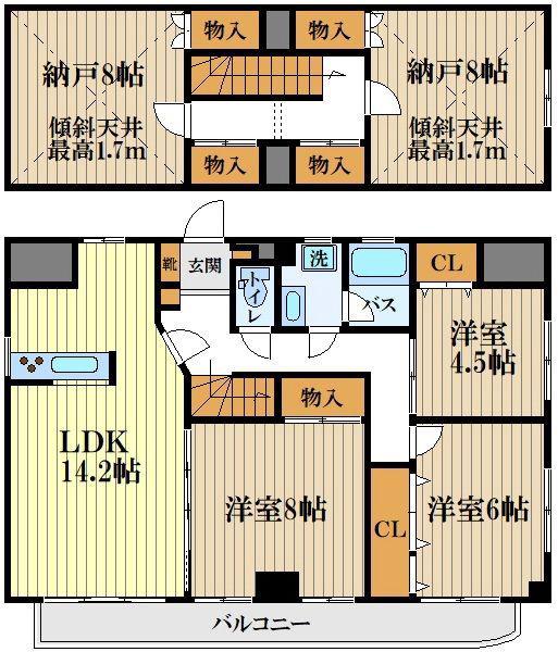 ウェルシートップB棟(3SLDK/6階)の間取り写真