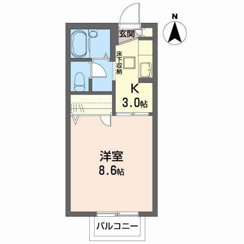 イーストパレスD(1K/1階)の間取り写真