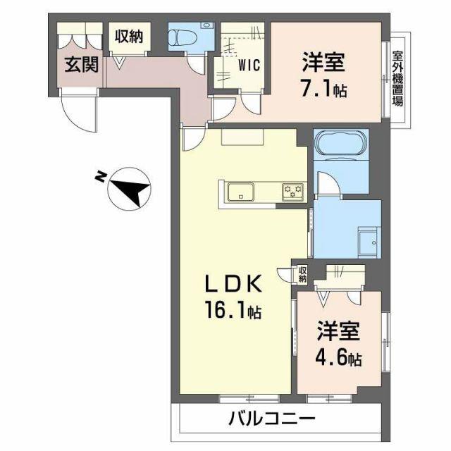 CASA ニックスV(2LDK/2階)の間取り写真