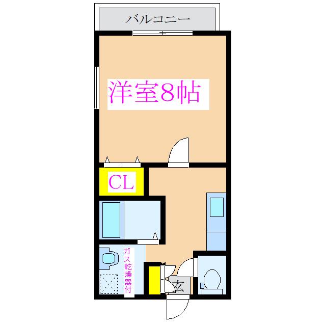 ローズクォーツ寿(1K/1階)の間取り写真