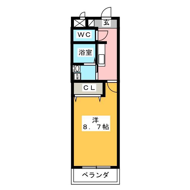 エスパシオ可児(1K/4階)の間取り写真