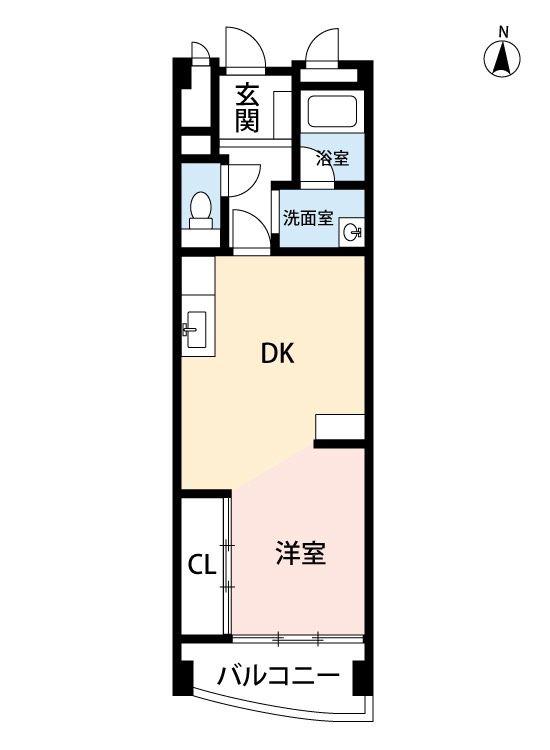 マンション塚口(1LDK/3階)の間取り写真
